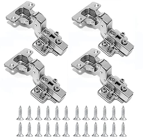 Image of 4 Pcs Inset Soft Close Kitchen Cupboard Hinges - Cabinet Hinges for Cupboard Doors & Wardrobe Doors (35mm)