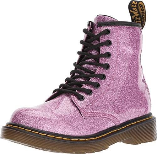 Image of Dr. Martens Girl's 1460 Glitter J Ankle Boots, Pink (Dark Pink 960), 2 UK (34 EU)