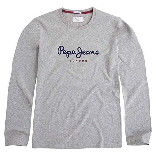 Image of Pepe Jeans Eggo Men's T-Shirt Slim Fit Long Sleeve Grey (Grey Marl), XL