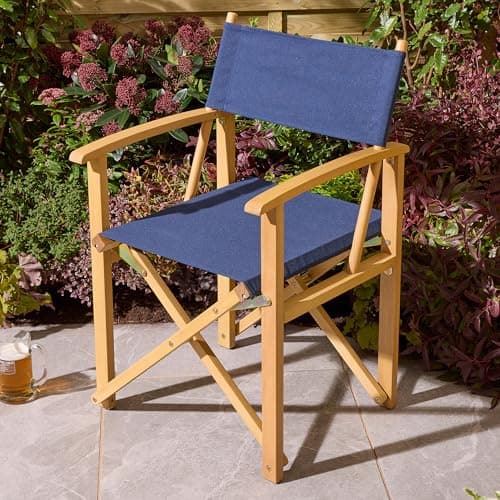 Image of Rowlinson Ascot Folding Directors Chair - Midnight Blue