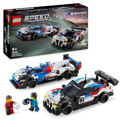Image of LEGO Speed Champions BMW M4 GT3 & BMW M Hybrid V8 Race Car Toys for 9 Plus Year Old Boys & Girls, Buildable Model Vehicles with 2 Driver Minifigures, Kids' Bedroom Decoration, Birthday Gift Idea 76922