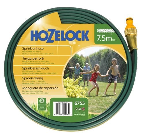 Image of HOZELOCK - Flat Sprinkler Hose 7.5 m : Perforated Hose Producing a Fine Spray like a Sprinkler, for Watering Narrow, Long Surfaces (27 m²), Ready to Use [6755P0000]