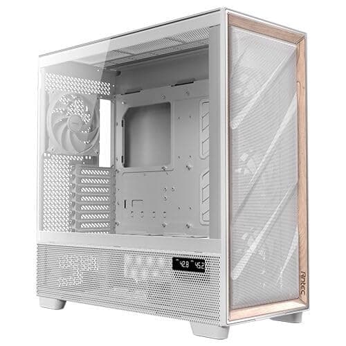 Image of Antec Flux PRO Full Tower Tempered Glass White/Wood PC Gaming Case