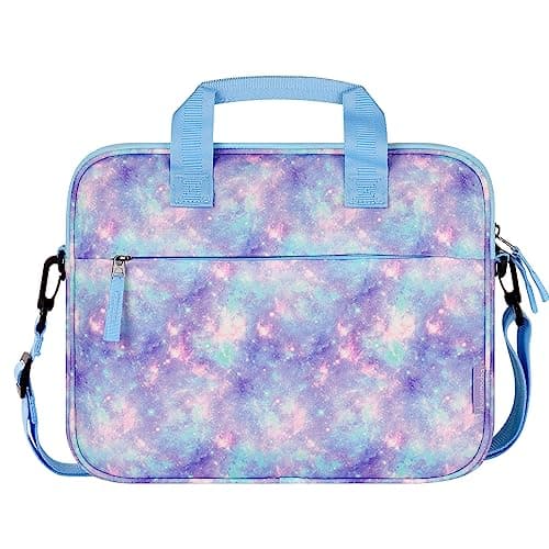 Image of Choco Mocha 12.5 Inch Kids Tablet Bag Sleeves, Carrying Tablet Case Fit for Kids Tablet Fire HD 10 8, Fire HD Pro 10 8, iPad, Kindle, Starry Purple