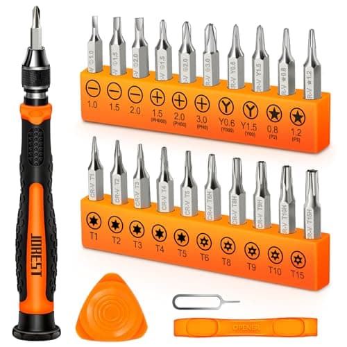 Image of JOREST 24Pcs Precision Screwdriver Set, Tool Kit with Torx T1 T2 T3 T5 T6 T8 T9 T15, Triwing Y00, Star P2/P5, Phillips PH00, -1.5/2.0, etc, for PS4, Switch, Ring Doorbell, Xbox, Laptop, Glasses, Watch
