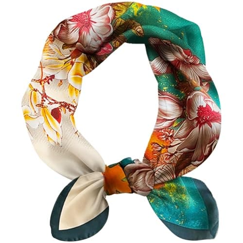 Image of MAIRY Silk Scarves Large Square Satin Headscarves Hair Accessories Classic Patterned Squares Beach Bandanas for Women GBSD07451