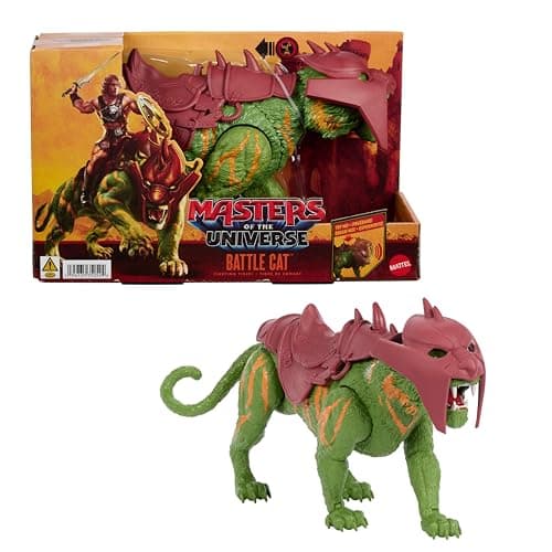 Image of Masters of the Universe 2026 Movie Battle Cat Figure with Chomp & 5 Different Roars, 5.5 Inch Scale Tiger Creature with Armor, JKJ04