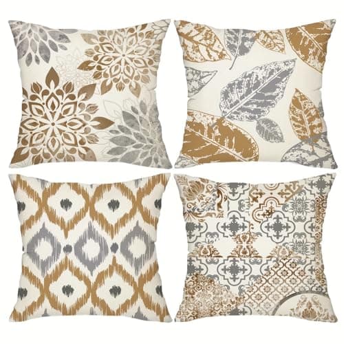 Image of PVOODIRE Boho Decor Cushion Covers 45 x 45 Short Plush - 4 Pack Pillow Covers No Insert for Living Room Balcony Sage Green Home Accessories