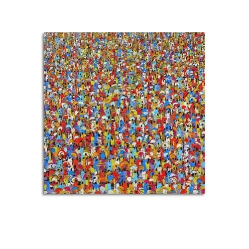 Image of OKAHYS Abstract And Colorful Figure Artwork Poster Decorative Painting Canvas Wall Artworks Picture 20x20inch(50x50cm)