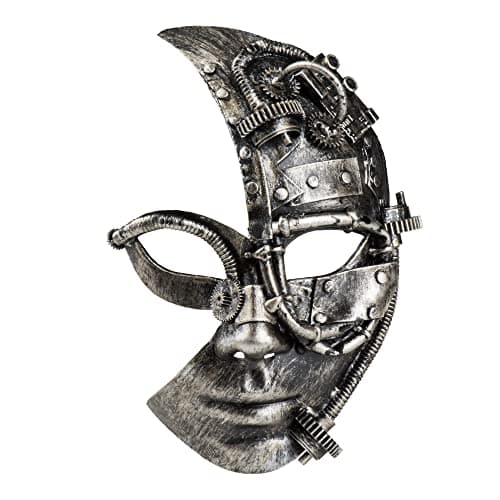 Image of Boland Half Mask Robot Steampunk for Women - Multi-Coloured Design - Perfect for Costume Parties, Cosplay, and Themed Events