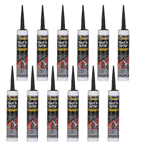 Image of 12 X Everbuild Roof & Gutter Sealant Black 310ml EVBROOFBL