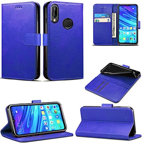 Image of Mobile Stuff Huawei P Smart 2019 / Honor 10 Lite Case, Premium PU Leather Flip Wallet Phone Case Cover with Magnetic Closure Stand Card Holder for Huawei P Smart 2019 / Honor 10 Lite (Blue Book)