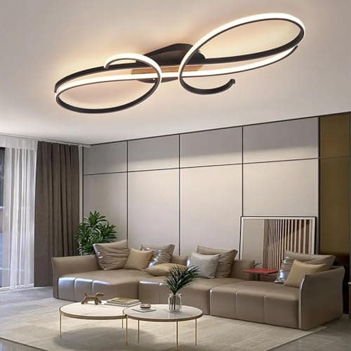 Image of Modern Ceiling Lamp LED Ceiling Lamp Dimmable with Remote Control Dining Room Pendant Lamp Creative Ceiling Lighting Modern Living Room Pendant Lamp for Bedroom, Kitchen Lamps (black, L100cm)