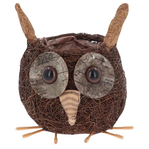 Image of Shudehill Giftware Cute Coir Planters Wildlife Collection - Bees, Robins, Hedgehog, Chicken, Owl and More in Two Sizes (Owl, Large)