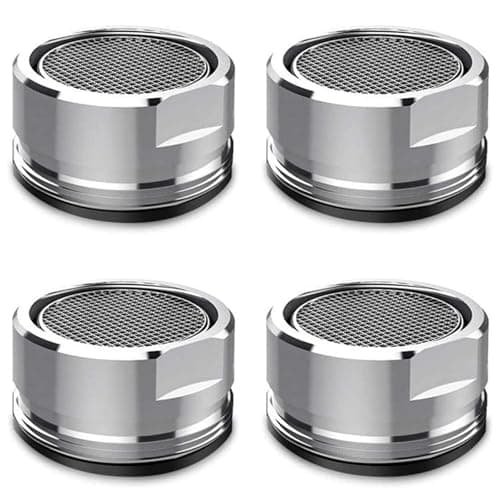 Image of 4 Pcs Water Saver Spout Filter Mesh Tap Head - Faucet Aerator Replacement Parts Insert Nozzle for Kitchen Bathroom Shower Sink, 24mm Tap Filter Nozzle, Flow Regulator, Silver