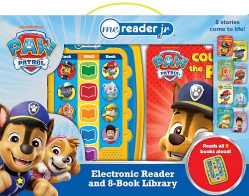 Image of Nickelodeon PAW Patrol Chase, Skye, Marshall, and More! - Electronic Me Reader Jr. 8 Sound Book Library - PI Kids