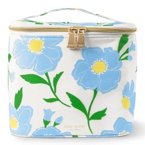 Image of kate spade new york, Insulated Lunch Tote, Small Lunch Cooler, Cute Lunch Bag for Women, Striped Thermal Bag with Double Zipper Close and Carrying Handle, Sunshine Floral, One Size, Casual