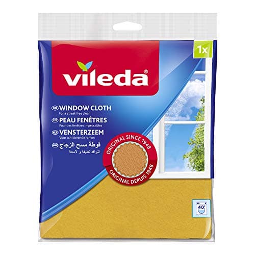 Image of Vileda Window Cloth for Streak-free and Lint-Free Window Cleaning, The Original Since 1948, Also Ideal for Glass Surfaces, Window Cleaner, Pack of 1