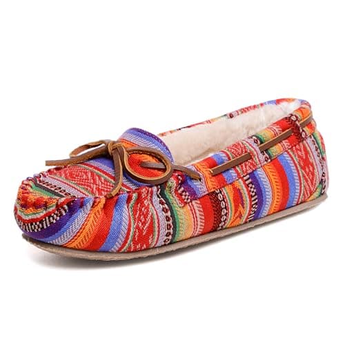 Image of Minnetonka Women's Cally Slipper Moccasin, Frisco Stripe, 6 UK