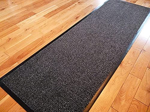 Image of TrendMakers Dirt Stopper Carpet Runner 60cm x 160cm Grey/Black.With Non-Slip Back For Home office Kitchen