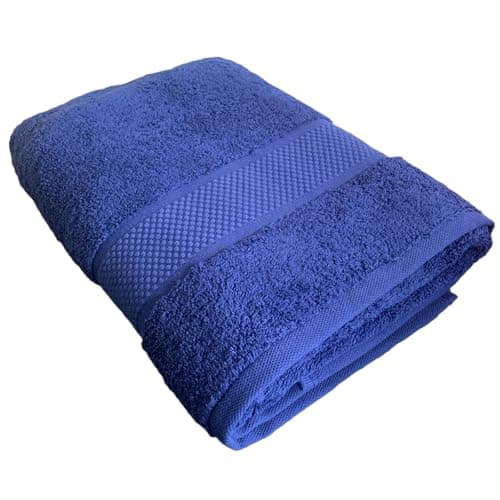 Image of Sue Rossi Towels 100% Turkish Combed Organic Cotton, 600gsm Thick, Plush Soft & Highly Absorbent, Quick Dry Home Or Hotel Quality Bathroom Towel (Navy Blue, Bath Towel)