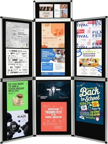 Image of Nisorpa Exhibition Panel Display Kit,6+1 Trade Show Presentation Board with Clip-on Header & Bag Panel Poster Board Single Sided Art Display Panels for Schools,Exhibitions,Healthcare.