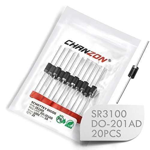 Image of (Pack of 20 Pieces) Chanzon SR3100 (SB3100) Schottky Barrier Rectifier Diodes 3A 100V DO-201AD (DO-27) Axial 3 Amp 100 Volt