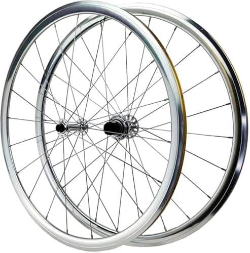 Image of JIESOO 30MM Road Bike Wheels 700C,C/V Brake Double Wall Alloy Rim Quick Release 4 Palin Bearing for 7-12 Speed ，Silver Wheelset(Front+rear wheel)