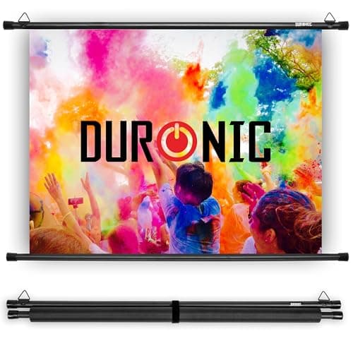 Image of Duronic Bar Projector Screen BPS40 / 43 Wall Mountable 40” Projection Screens for Home Office School Matte White Movie Screen with 4:3 Aspect Ratio for Movie Nights Home Cinemas Office Presentations