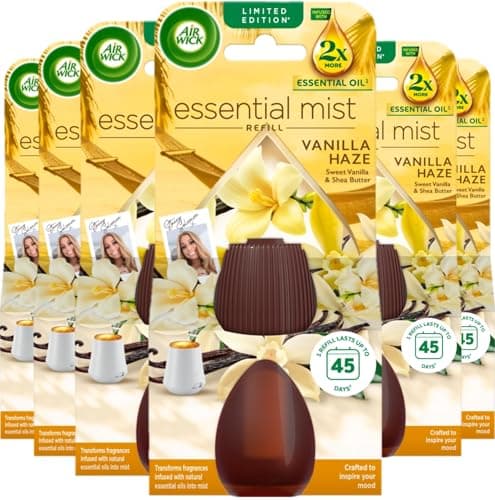 Image of Air Wick Vanilla Haze Essential Mist Diffuser Single Refill 20ml x 6 Pack - Lasts up to 45 days Air Freshener