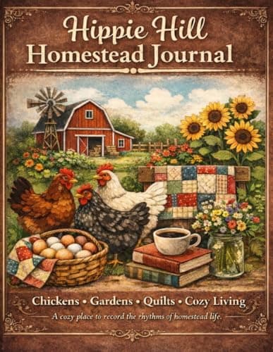 Image of Hippie Hill Homestead Journal Chickens • Gardens • Quilts • Cozy Living (Hippie Hill Creations Celebrates cozy country living, creativity, and peaceful homestead moments.)
