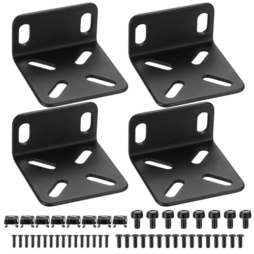 Image of Rack Mount Kit, 19 Inch Universal Adjustable Rack Ears, Switch Mount Brackets Compatible with Netgear TRENDnet Cisco D-Link HP, for 17.3-19 inch Device, Adjustable Distance 13-35mm(1.77 x 5.64")