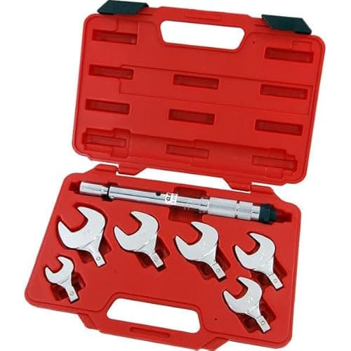 Image of Neilsen CT1219 7pc Interchangeable Torque Wrench Spanner Head Set - Sizes: 17, 22, 24, 26, 27, 29mm | 10 to 75Nm Torque Range | Ideal for Automotive Work, Machinery Maintenance and More
