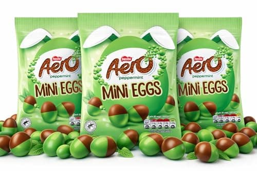 Image of Nestlé 3 Packs Aero Peppermint & Milk Chocolate Mini Eggs 70g Easter Egg Hunt Big Night In Birthday Thank you gift Present Filled chocolate eggs Perfect For Easter Egg Hunt School Offices Bulk