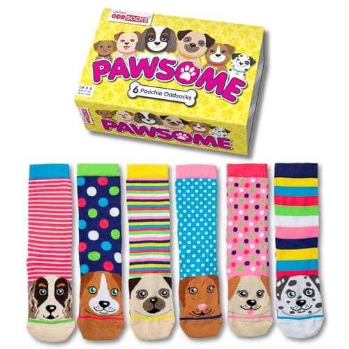 Image of United Oddsocks - Box 6 Oddsocks Women Pawsome, UK 4-8, EUR 37-42, US 6.5 -10.5, Multicoloured