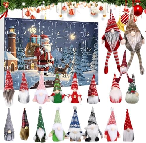 Image of Gnome Advent Calendar 2025, Christmas 24PCS Gonks Advent Calendar 2025, 24 Day Christmas Advent Calendar with 24PCS Collectible Gnome Dolls,Xmas Holiday Decor Gnome Calendar Gift (C)