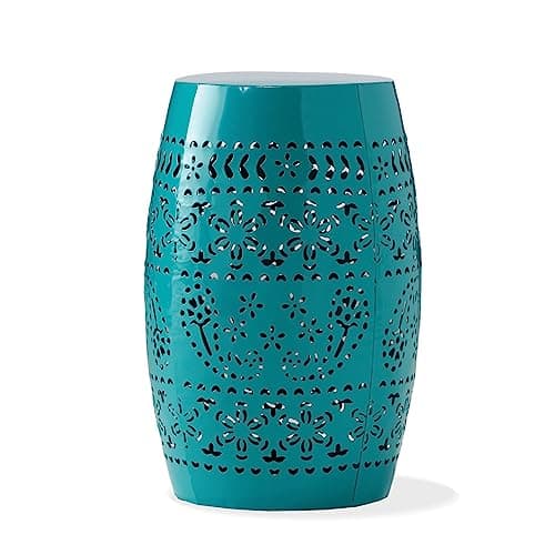 Image of GDF Studio Riley Outdoor 12" Teal Iron Side Table