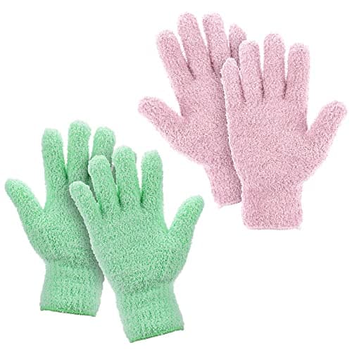 Image of 2 Pairs Microfiber Dusting Gloves Flexible and Convenient No Shedding Dust Cleaning Glove, Wipes for Blinds, Lamps, Car, Furniture, and Hard-to-Reach Corner Gaps