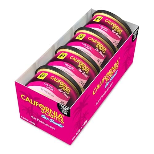 Image of California Scents, Car Air Fresheners Can, Coronado Cherry Scent, Pack of 4, Strong Adjustable Long-Lasting Fragrance, Eliminates Odour