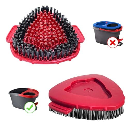 Image of 2 Pcs Scrubber Mop Head for Vileda, Scrub Brush Scrubber Head for Vileda 1-Tank System, Mop Brush Spin Mop Scrub Brush Head,More Bristles Scrub Brush Attachment for Bathroom Kitchen Tub and Tile