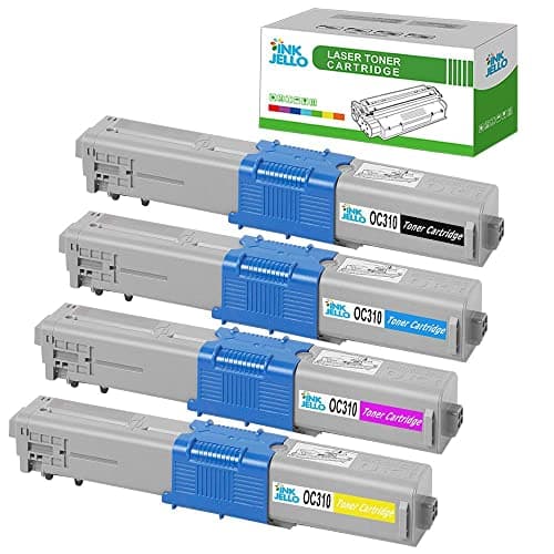 Image of Inkjello Compatible Toner Cartridge Replacement for OKI C310 C330 C331 C510 C511 C530 C531 MC351 MC352 MC361 MC362 MC561 MC562 OC310BK OC310C OC310M OC310Y (Black/Cyan/Magenta/Yellow, 4-Pack)