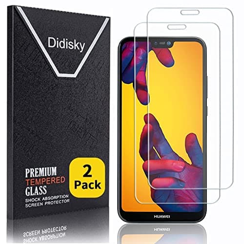 Image of Didisky Tempered Glass Screen Protector for Huawei P20 Lite, [2 Pieces] Anti Scratch, 9H Hardness, No Bubbles, High Definition, Easy To Apply, Case Friendly