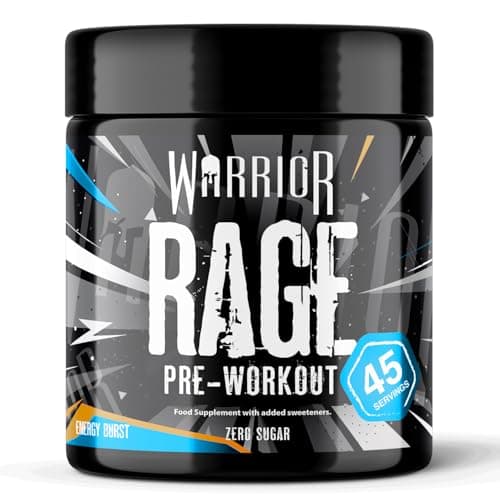 Image of Warrior Rage Pre Workout Powder 392g (45 Servings) – 300mg Caffeine High Stim Energy Drink Supplement + Beta-Alanine, Creatine, BCAA, Taurine, Citrulline & Arginine AAKG for Muscle – Energy Burst