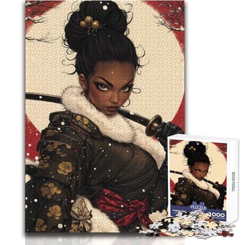 Image of Puzzles for Adults 1000 Pieces Afro Samurai Woman Poster Relaxing Games Difficult Challenge Gift For Birthdays Size 38x52cm