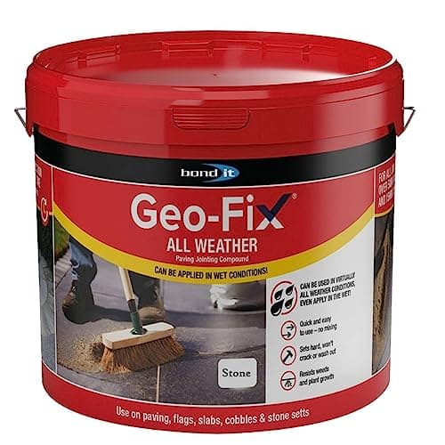 Image of ARA CHOICE Geo-Fix All Weather Ready Mixed Jointing Patio Paving Compound Grout Colour 14kg Easy Pointing Mortar Joint Filler for Dry and Wet Conditions (Natural Stone), (BD14)