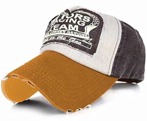 Image of Unisex Baseball Cap Motors Racing Cotton Motorcycle Snap back Edge Trucker Biker Morefaz (Mustard peak)