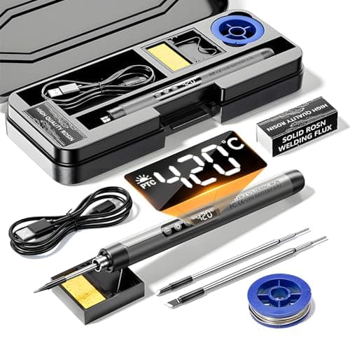 Image of Cordless Soldering Iron Kit, USB Rechargeable Soldering Iron, LCD Digital Adjustable Temperature 260℃ - 420℃, 3 Soldering Tips, Soldering Wire, Electric Soldering Irons Pen for Home Appliance Repair