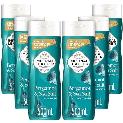 Image of Imperial Leather Bergamot & Sea Salt Energising Body Wash Shower Gel, Signature Oil Blend, Creamy Lather, Gentle Skin Care, Bulk Buy, Pack of 6x500ml