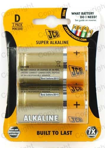 Image of D Size Battery JCB Super Alkaline Card of 2
