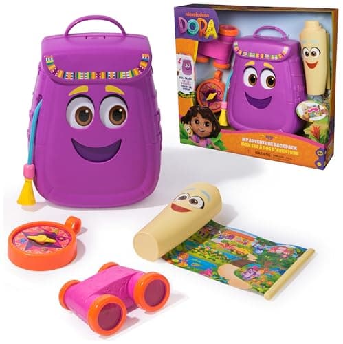 Image of Dora, My Adventure Backpack, with Explorer Accessories‚ A Retractable Map, Toy Binoculars and Compass, Kids Toys for Girls and Boys Ages 3 and Up